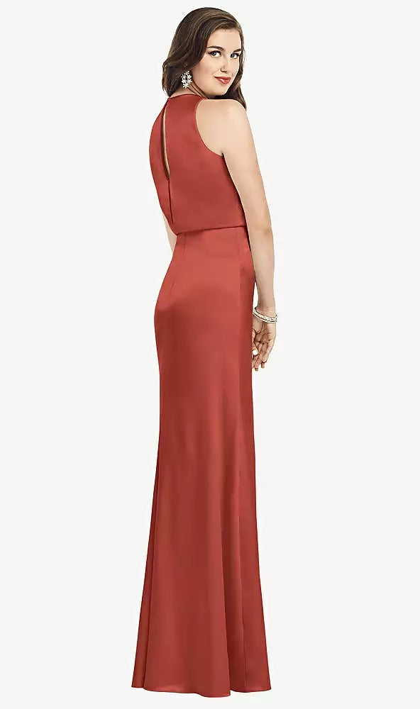 Dessy 3055...Sleeveless Blouson Bodice Trumpet Gown...Amber Sunset....Size 6