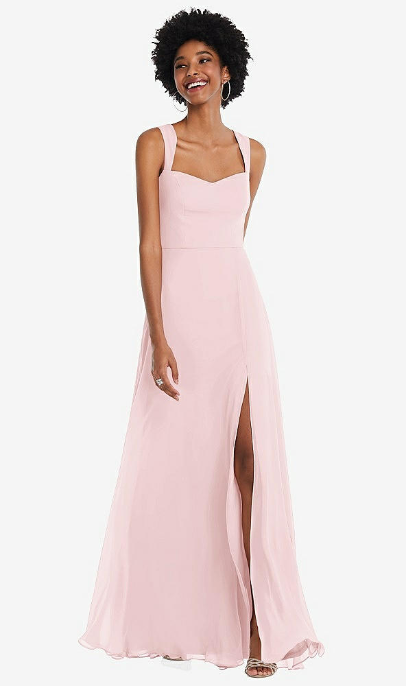 After Six 1558..Contoured Wide Strap Sweetheart Maxi Dress...Pink..Sz 12 LONG