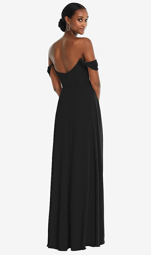 After Six 1560....Off-the-Shoulder Basque Neck Maxi Dress.....Black...Sz 8