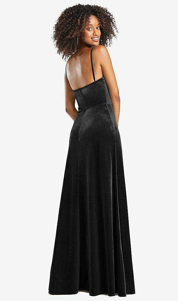 After Six 1541...Cowl-Neck Velvet Maxi Dress with Pockets....Black...Sz 16