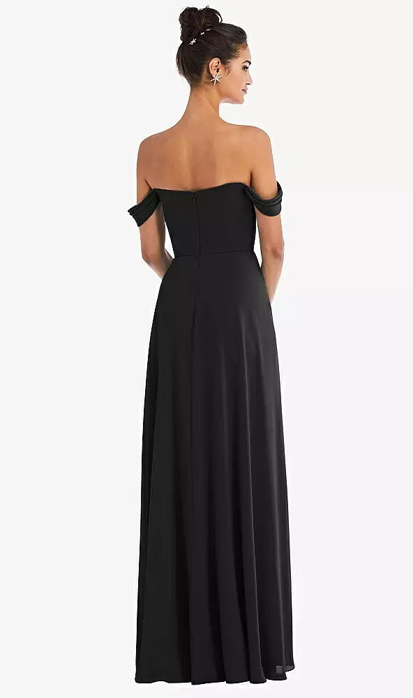 Thread TH065..Off-the-Shoulder Draped Neckline Maxi Dress....Black...Size 12