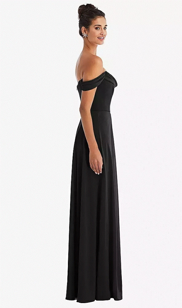 Thread TH065..Off-the-Shoulder Draped Neckline Maxi Dress....Black...Size 12