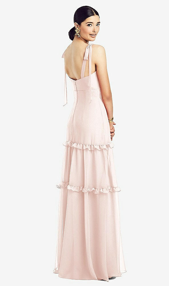 After Six 1529....Bowed Tie-Shoulder Dress with Tiered Skirt...Blush...Sz 4