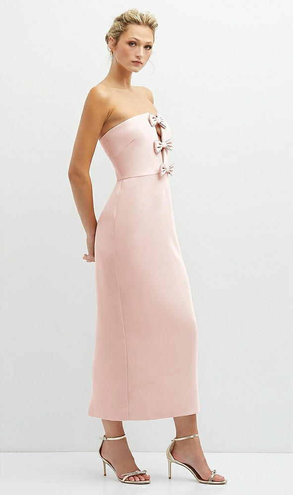 After Six 6891....Rhinestone Bow Trimmed Peek-a-Boo Deep-V Dress....Blush..Sz 6