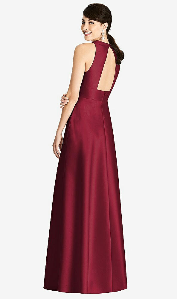 Alfred Sung 747...Sleeveless Open-Back Pleated Skirt Dress....Burgundy...Sz 4