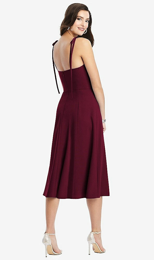 Dessy 3069....Bustier Crepe Dress with Adjustable Bow Straps...Cabernet...Sz 6