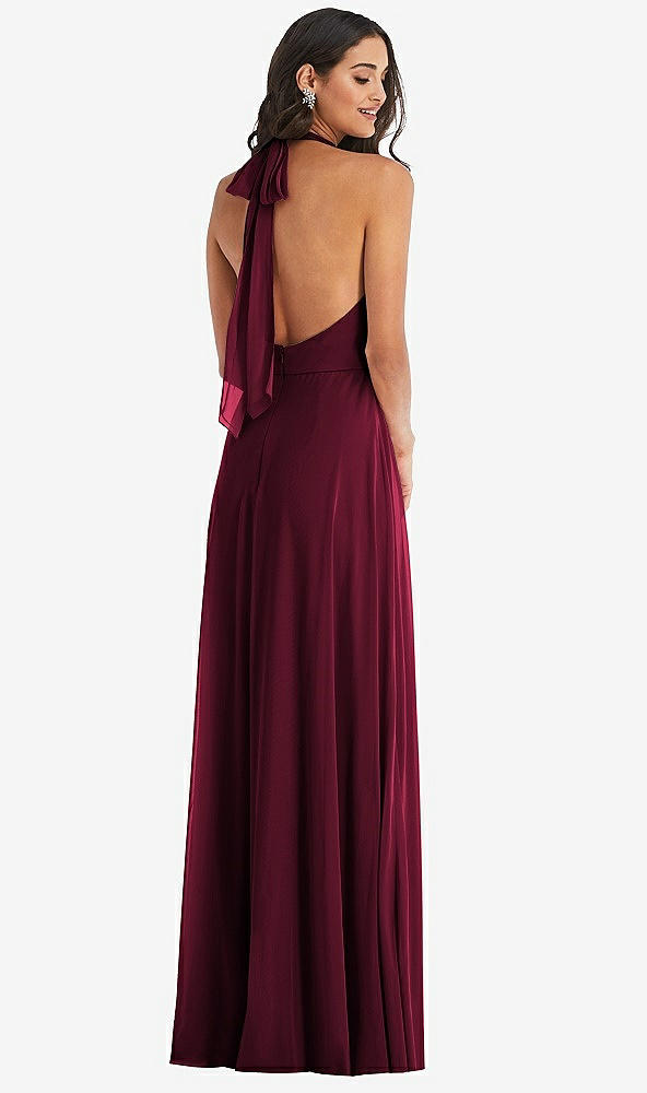 After Six 1545....High Neck Halter Backless Maxi Dress...Cabernet...Size 18
