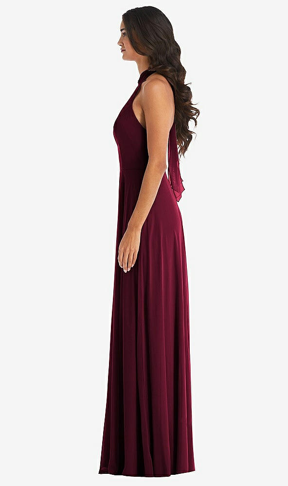 After Six 1545....High Neck Halter Backless Maxi Dress...Cabernet...Size 18