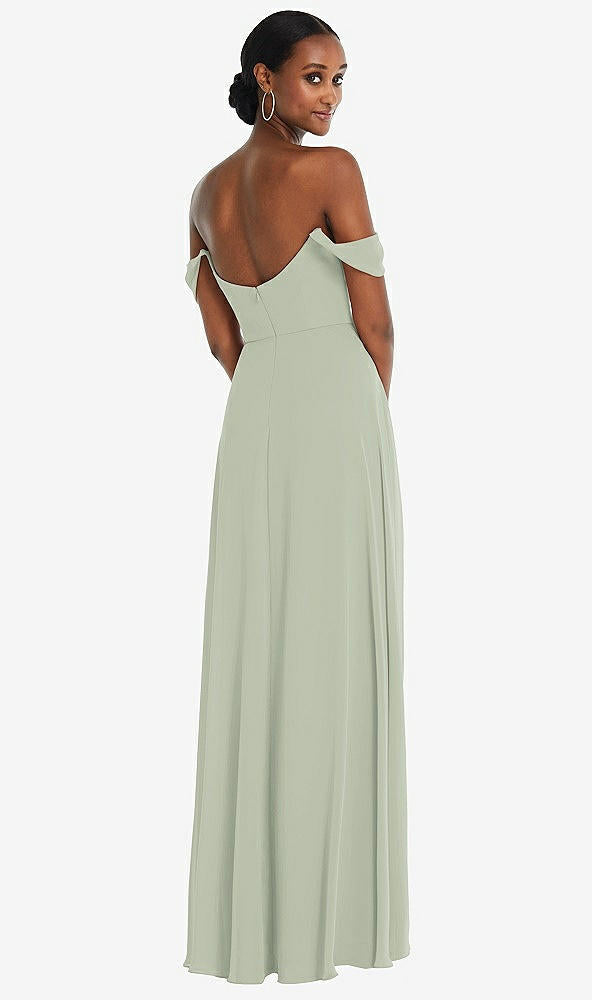 After Six 1560..Off-the-Shoulder Basque Neck Maxi Dress.....Celadon...Sz 18 L