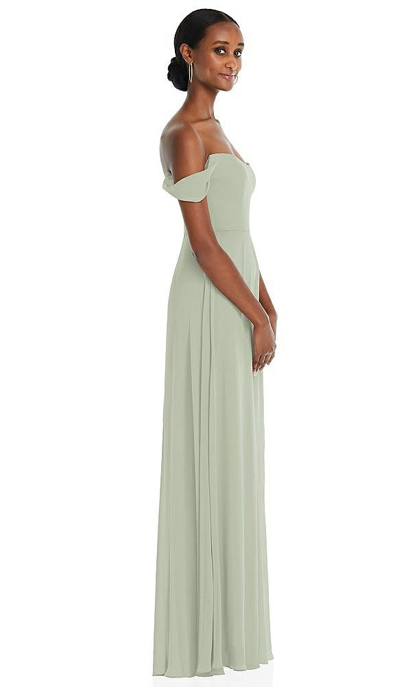 After Six 1560..Off-the-Shoulder Basque Neck Maxi Dress.....Celadon...Sz 18 L
