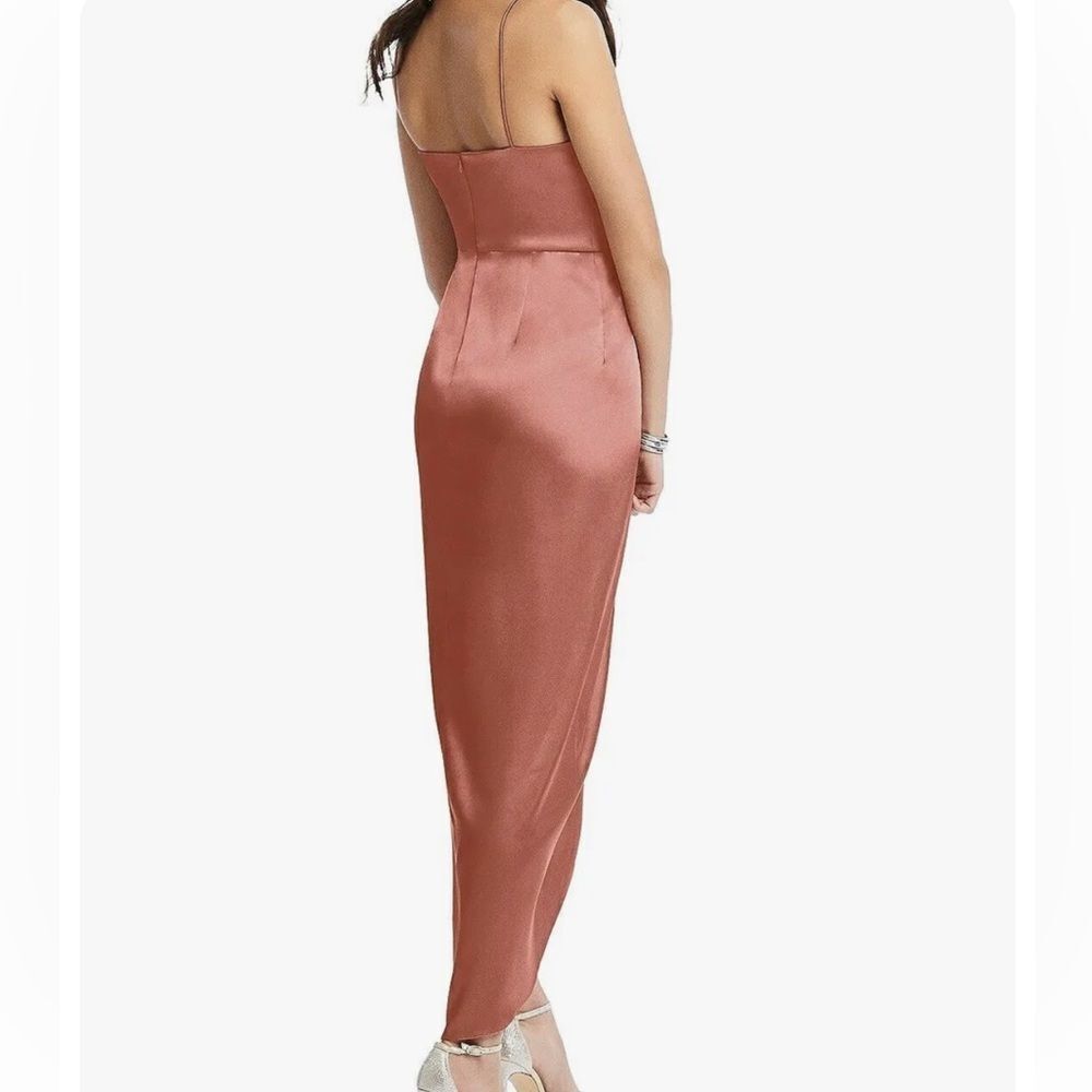 After six 6828..Faux Wrap Midi Dress with Draped Tulip Skirt..Desert Rose..Sz 12