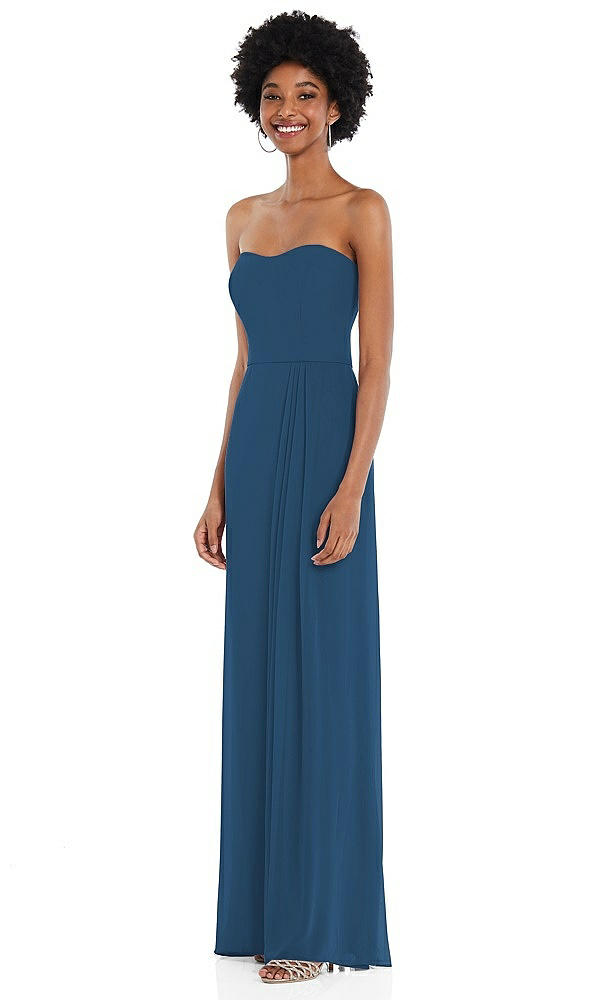 After Six 1563....Strapless Sweetheart Maxi Dress...Dusk Blue....Sz 0