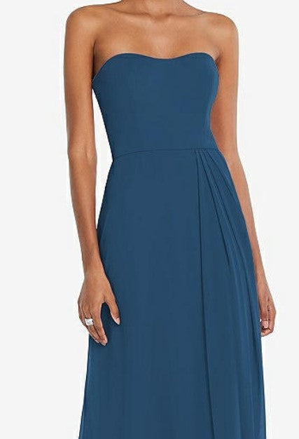 After Six 1563....Strapless Sweetheart Maxi Dress...Dusk Blue....Sz 0