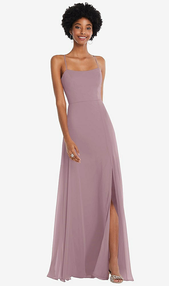 After Six 1559...Scoop Neck Convertible Tie-Strap Maxi Dress...Dusty Rose..Sz 6