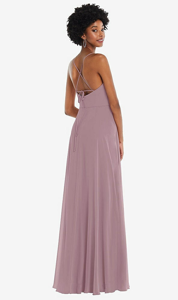 After Six 1559...Scoop Neck Convertible Tie-Strap Maxi Dress...Dusty Rose..Sz 6