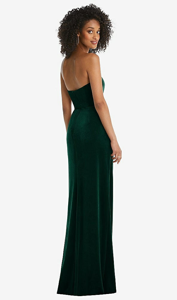 After six 6850..Strapless Velvet Dress with Draped Skirt....Evergreen...Sz 6