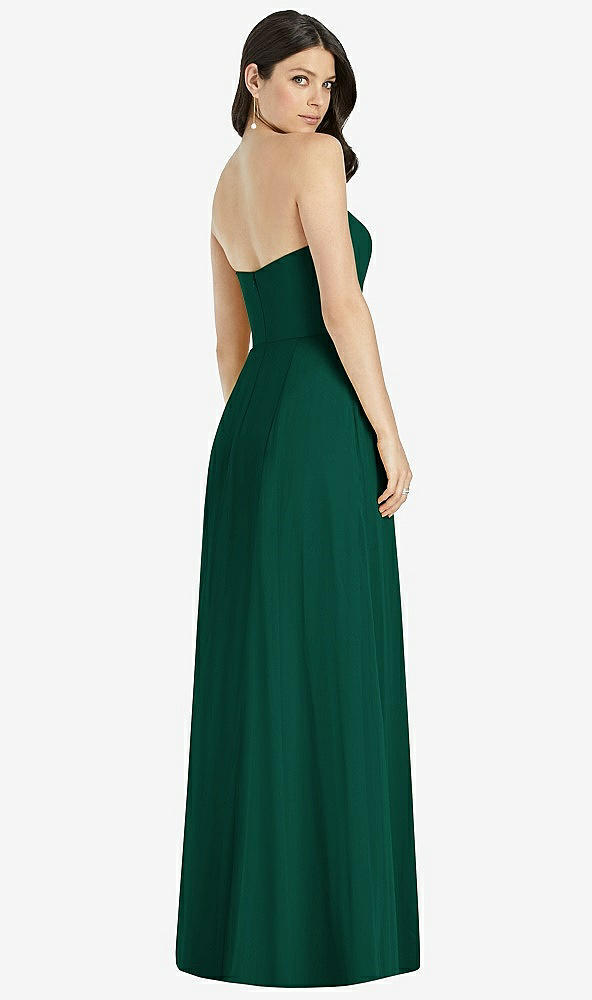 Dessy 3041....Strapless Notch Chiffon Maxi Dress....Hunter Green...Size 2 Long