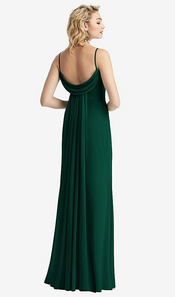After Six 6815.Shirred Sash Cowl-Back Chiffon Trumpet Gown..Hunter Green...Sz 6