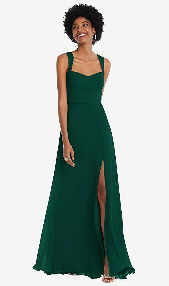 After Six 1558...Contoured Wide Strap Sweetheart Maxi Dress....Hunter...Size 2