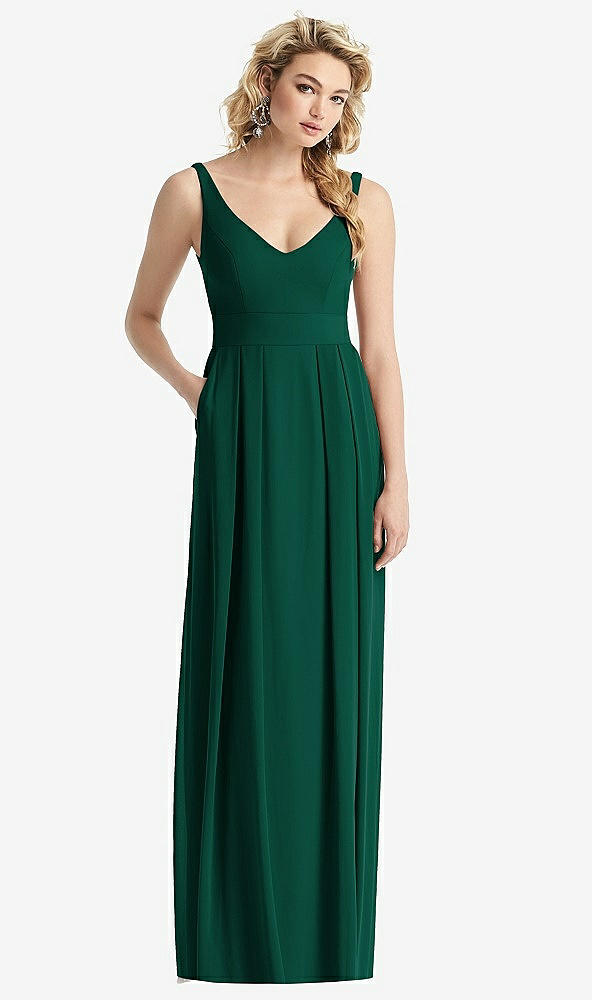 After Six 1519...Sleeveless Pleated Skirt Maxi Dress....Hunter Green...Sz 4