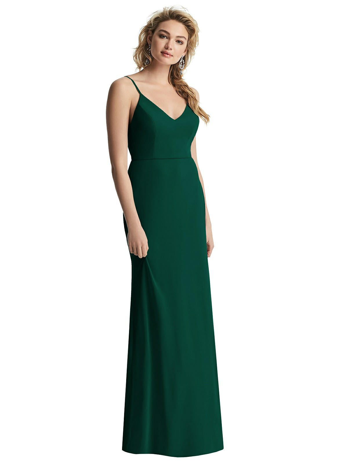 After Six 6815.Shirred Sash Cowl-Back Chiffon Trumpet Gown..Hunter Green...Sz 6