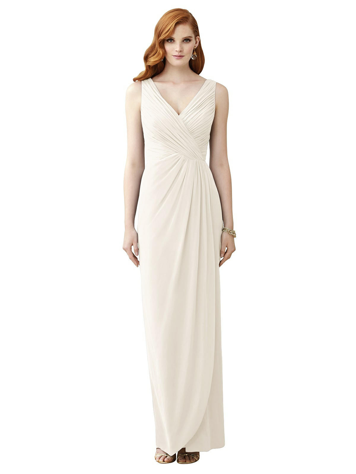 Thread TH030...Sleeveless Draped Faux Wrap Maxi Dress...Ivory...Size 4