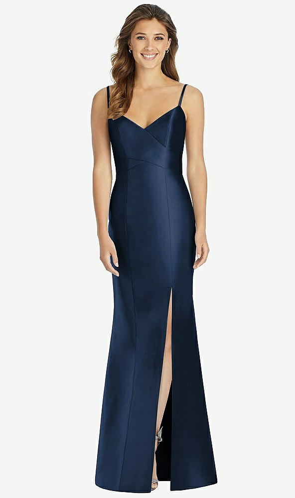Alfred Sung 758...Maxi Length Spaghetti Strap Mermaid Dress...Midnight...Sz 6