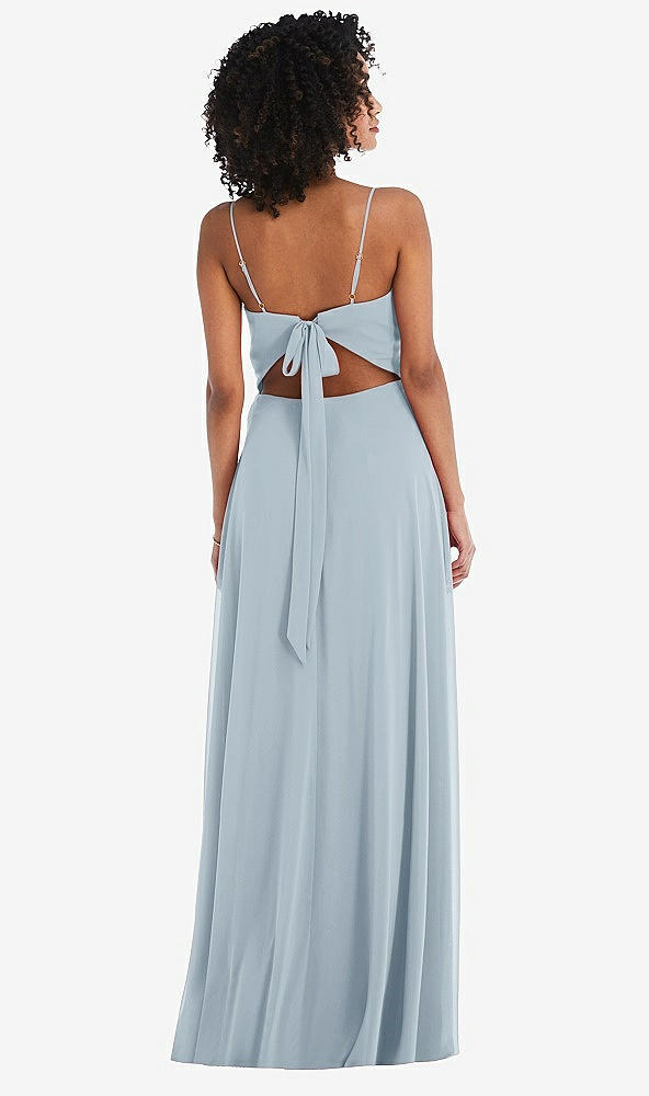 After Six 1548....Tie-Back Cutout Maxi Dress with Front Slit....Mist...Sz 8 LONG