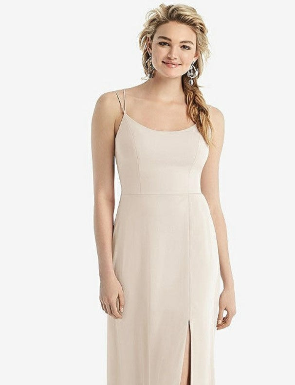After Six 1520.....Cowl-Back Double Strap Maxi Dress.....Oat...Sz 12