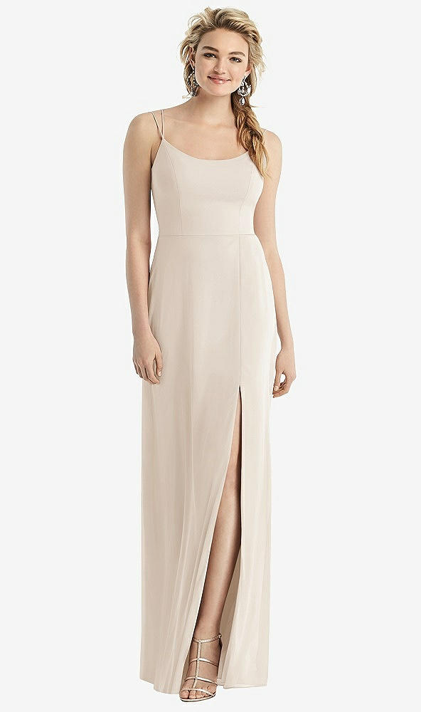 After Six 1520.....Cowl-Back Double Strap Maxi Dress.....Oat...Sz 12