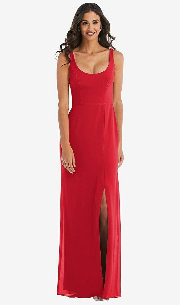 After Six 1550...Scoop Neck Open-Back Trumpet Gown in Parisian Red...Size 10