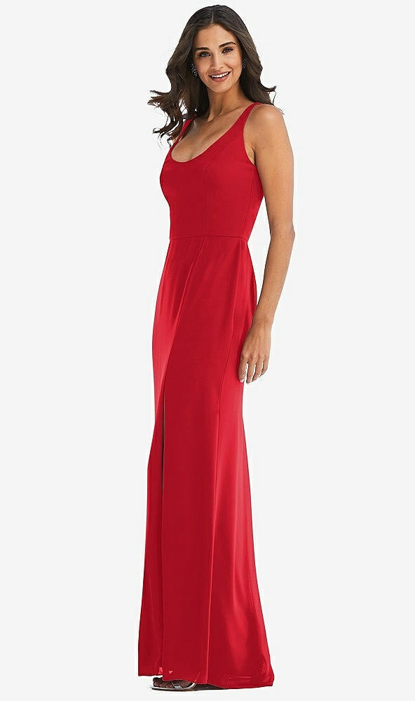 After Six 1550...Scoop Neck Open-Back Trumpet Gown in Parisian Red...Size 10