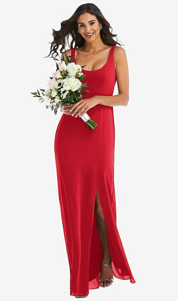 After Six 1550...Scoop Neck Open-Back Trumpet Gown in Parisian Red...Size 10