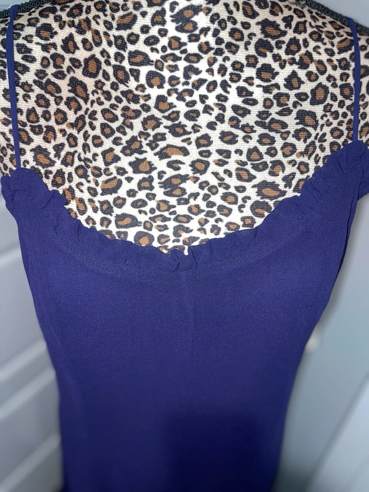 NEW XL A New Day Elegant Women's Chiffon Ruffle Maxi Dress Navy Blue