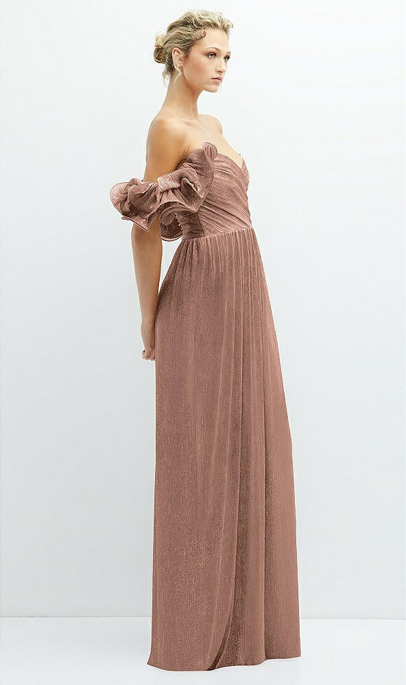 After Six 6883...Convertible Strap Metallic Pleated Dress...Sienna.....Size XXL