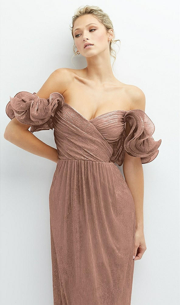 After Six 6883...Convertible Strap Metallic Pleated Dress...Sienna.....Size XXL