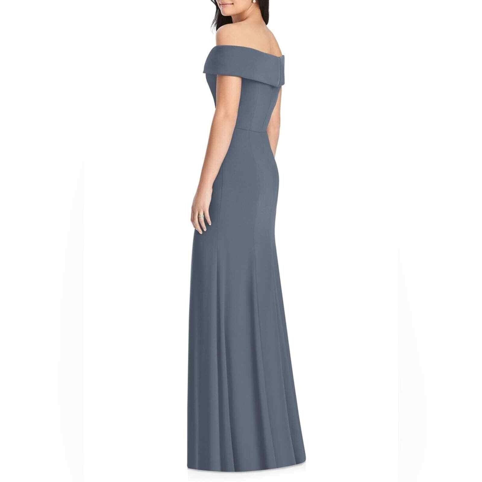 After Six 6800..Natural Waist Off-The-Shoulder Mermaid Dress...Silverstone....L