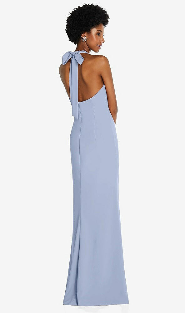 Tie Halter Open Back Trumpet Gown....TH088....Sky Blue....Size XS