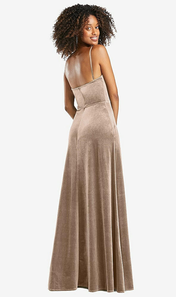 After Six 1541...Cowl-Neck Velvet Maxi Dress with Pockets...Topaz...Sz 6