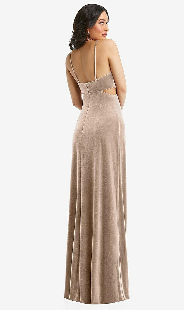 After Six 6866..Spaghetti Strap Cutout Midriff Velvet Dress....Topaz....Size S
