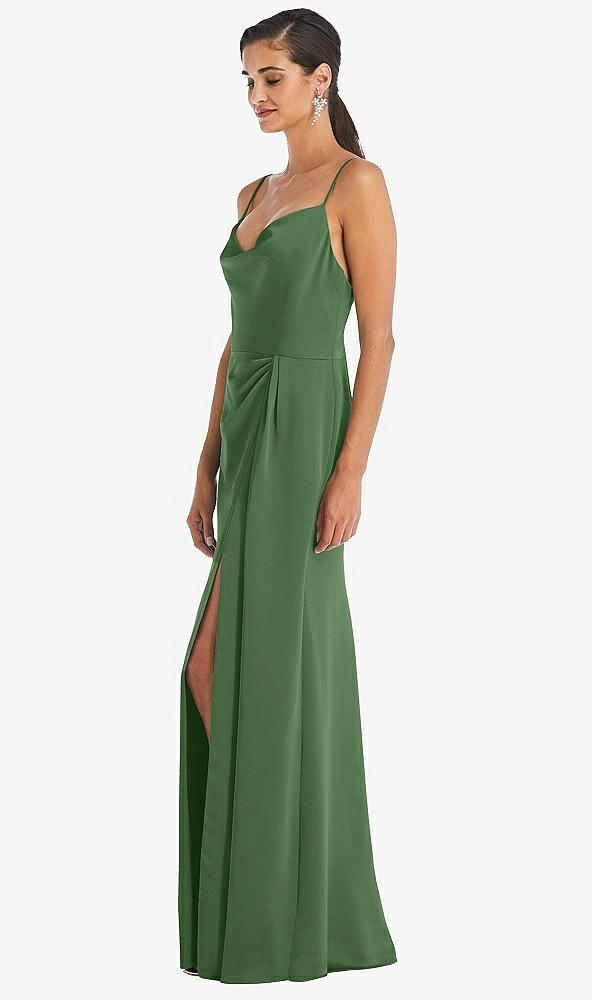 Dessy 3072..Cowl-Neck Draped Wrap Maxi Dress with Front Slit...Vineyard..Sz 8 L